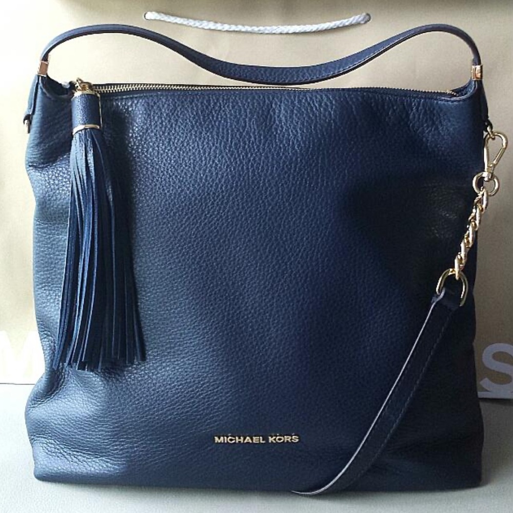 Michael Kors Dark Blue Leather Shoulder Bag